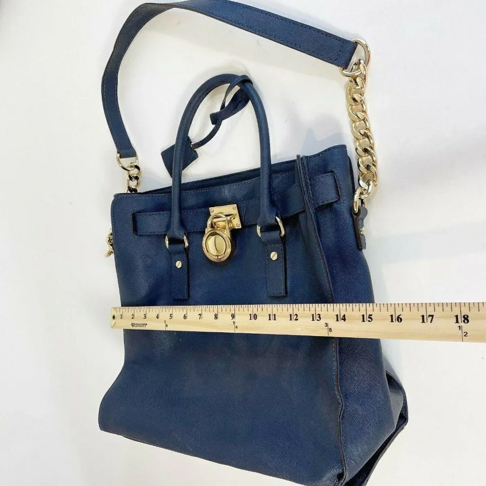Michael Kors Hamilton Navy‎ Leather Chain MK Signat